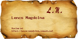 Lencs Magdolna névjegykártya